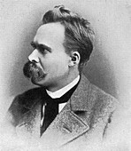 Friedrich Nietzsche, German philosopher, illustration