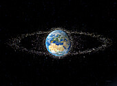 Space debris, illustration