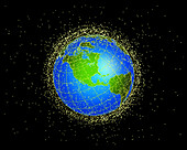 Space debris, illustration