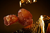 Glazed chestnut and gold leaf