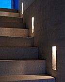 Concrete steps with light