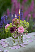 Summer bouquet with candles