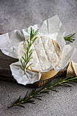 Camembert cheese with rosemary