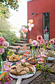 Buffet for a street party with friends