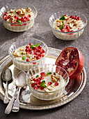 Rice phirni with pomegranate and cashew nuts (India)