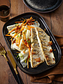 Pike-perch fillet with spicy cabbage and carrot strips