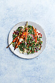 Winter tabouleh with roasted carrots