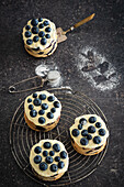 Blueberry muffins with vanilla cream