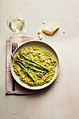 Asparagus risotto with watercress and parmesan