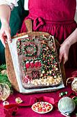 Weihnachtsbild-Blechkuchen