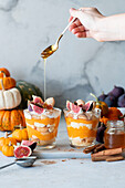 Pumpkin tiramisu with figs and honey