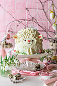 Easter lamb cake with buttercream