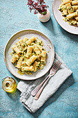 Rigatoni with broccoli and taleggio cheese