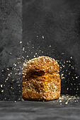 Rustic wholemeal bread with seeds