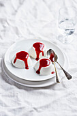 Panna cotta with raspberry coulis