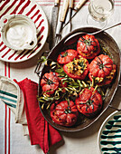 Stuffed tomatoes with herbs from the oven