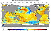 Global coral reef heat stress anomalies 2023