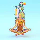 Meditation, conceptual illustration