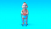 Baby shopping, illustration