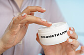 Beclomethasone medical cream, conceptual image