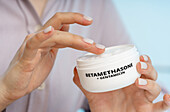 Betamethasone and gentamicin medical cream, conceptual image