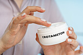 Crotamiton medical cream, conceptual image