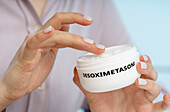 Desoximetasone medical cream, conceptual image