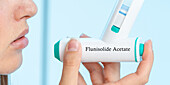 Flunisolide acetate medical inhaler, conceptual image