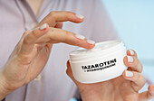 Tazarotene and hydroquinone medical cream, conceptual image