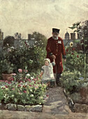 Pensioners' Garden, Royal Hospital, Chelsea, UK, illustration