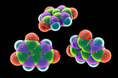 Uric acid molecule, illustration