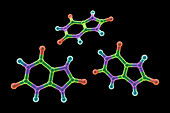 Uric acid molecule, illustration