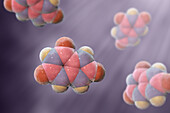 Uric acid molecule, illustration