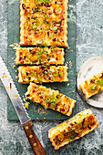 Leek and bacon quiche