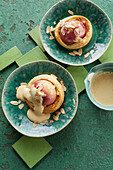 Peach mini tarts with almond sabayon