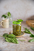 Sorrel in a jar, supplies for the winter