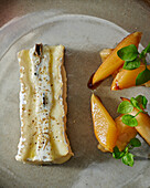 Baked brie with truffle and caramelised quinces