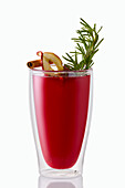 Hot cherry and apple punch with rosemary