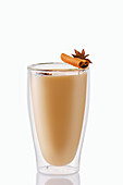 Hot milk punch with cinnamon and star anise