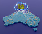 Australian data sovereignty, conceptual illustration