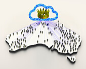 Australian data sovereignty, conceptual illustration