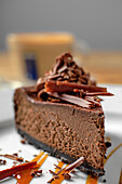 Chocolate cake with caramel sauce