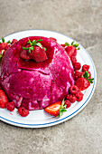 English summer pudding with berries