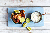 Spicy lemon chicken wings with sour cream