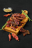 Dried lamb jerky with chilli and thyme