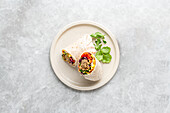 Mexican wrap with vegan meatballs