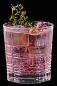 Lavender Spritz with thyme and rosebuds