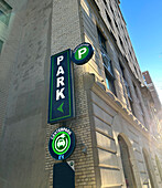 Centerpark parking garage and charging station, New York City, New York, USA