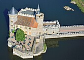 France, Loire, Saint Priest La Roche, the castle and the Loire river