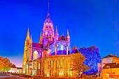 France, Calvados, Bayeux, the cathedral illuminated (lighting by Spectaculaires compagny)